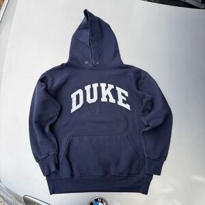 90s VTG DUKE College The Game Navy White Hoodie Made In USA Men's M